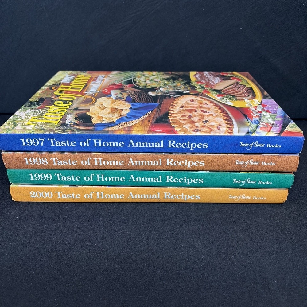 Lot of 4 TASTE OF HOME ANNUAL RECIPES Cookbooks - 1997, 1998, 1999, And 2000